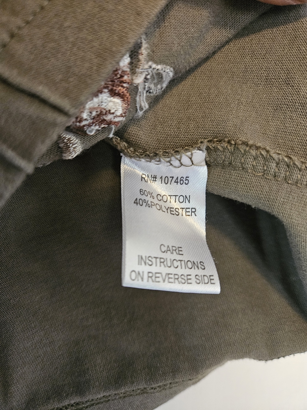 C&K Olive Green Embroidered Henley Top - Picture 3 of 5